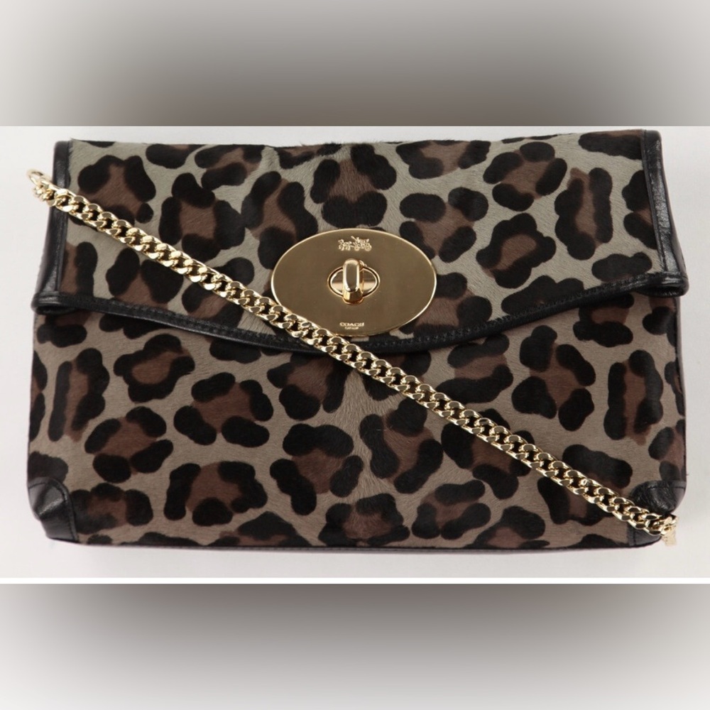 Coach Black and Brown Leopard Print Shoulder Bag - Picture 4 of 4
